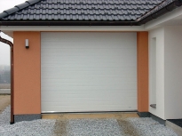 Sekční garážová vrata, 3000mm x 2500mm, vzor lamela, barva bílá, povrch stucco