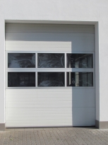 Sekční garážová vrata, 4500mm x 2500mm, vzor lamela, barva bílá, povrch stucco