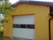 Sekční garážová vrata, 4500mm x 2500mm, vzor lamela, barva bílá, povrch stucco