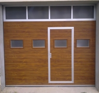 Sekční garážová vrata, š. 3500 mm x v. 2350 mm, vzor lamela, barva zlatý dub, povrch hladká