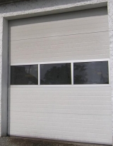 Sekční průmyslová vrata, š. 2500mm x v. 4750mm, vzor lamela, barva stříbrná, povrch stucco