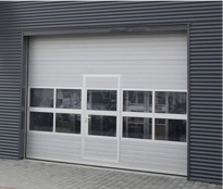 Sekční průmyslová vrata, š. 3750mm x v. 3750mm,  vzor lamela, barva bílá, povrch stucco