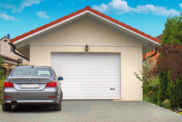 Sekční garážová vrata, 2750mm x 2020mm, vzor lamela, barva bílá, povrch stucco
